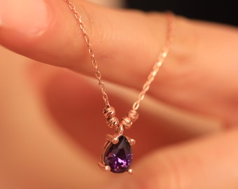 Amethyst Healing Crystal Necklace - Ideal for Mediation and Yoga • Purple Amethyst Pendant Necklace - February Birthstone Jewelry