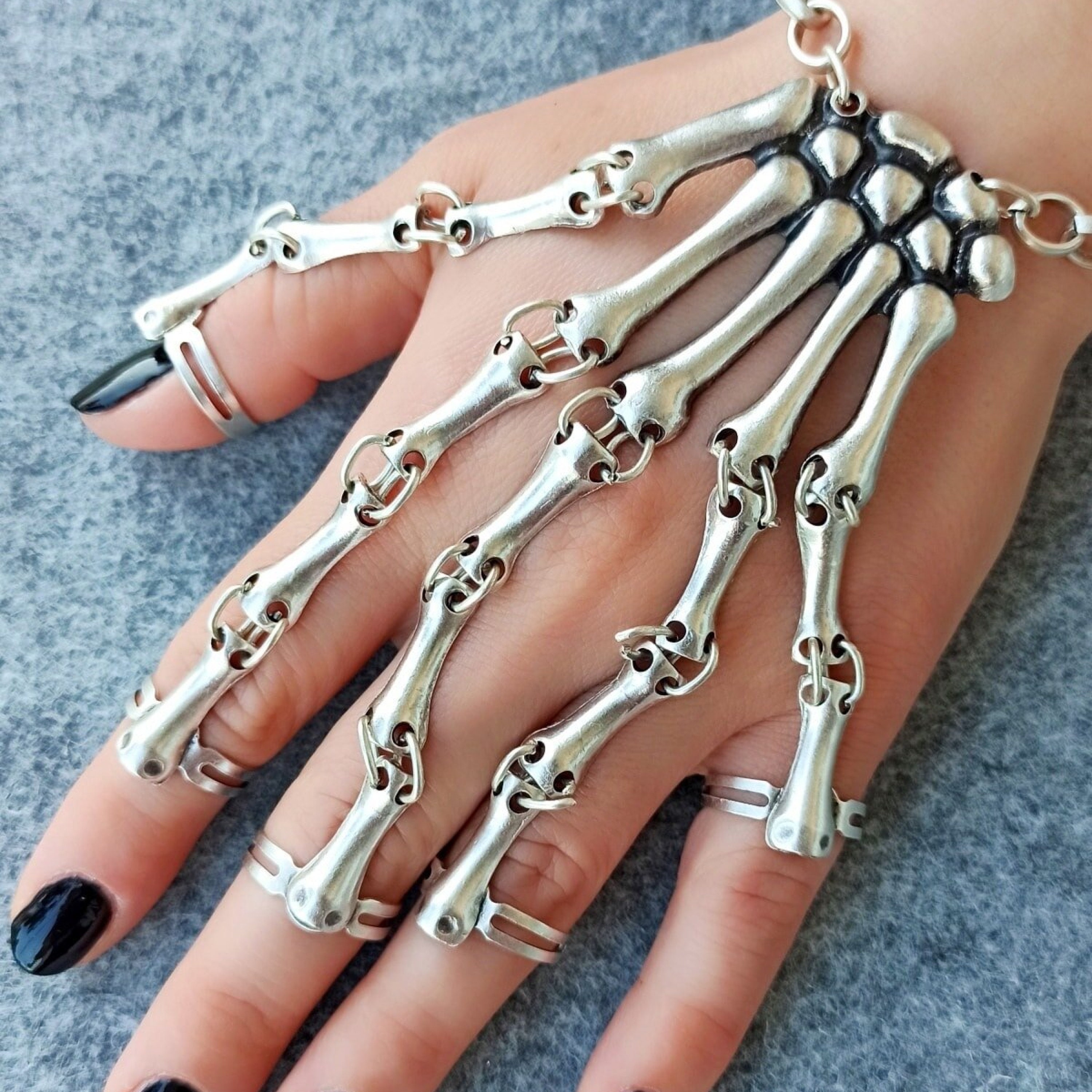 Gothic Skeleton Bracelet • Punk Gothic Skeleton Bracelet • Skeleton Hand Bracelet • Hallowen Bracelet • Hallowen Jewelry • Cosplay Costume