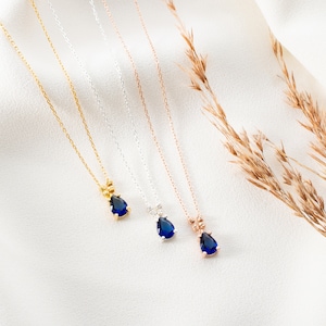 Saphire Necklace Etsy