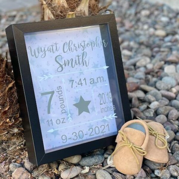 Baby Shadow Box Etsy