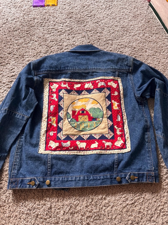 Upcycled Patchwork Jean Jacket - image 1