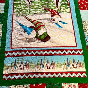 Cozy Christmas Gnomes Quilted Blanket NCU0DV188 main image 1