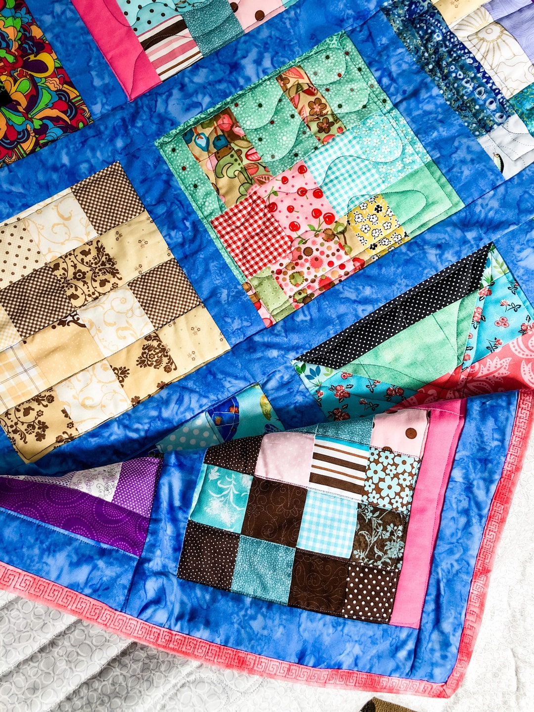 Handmade Scrappy Quilt - Etsy