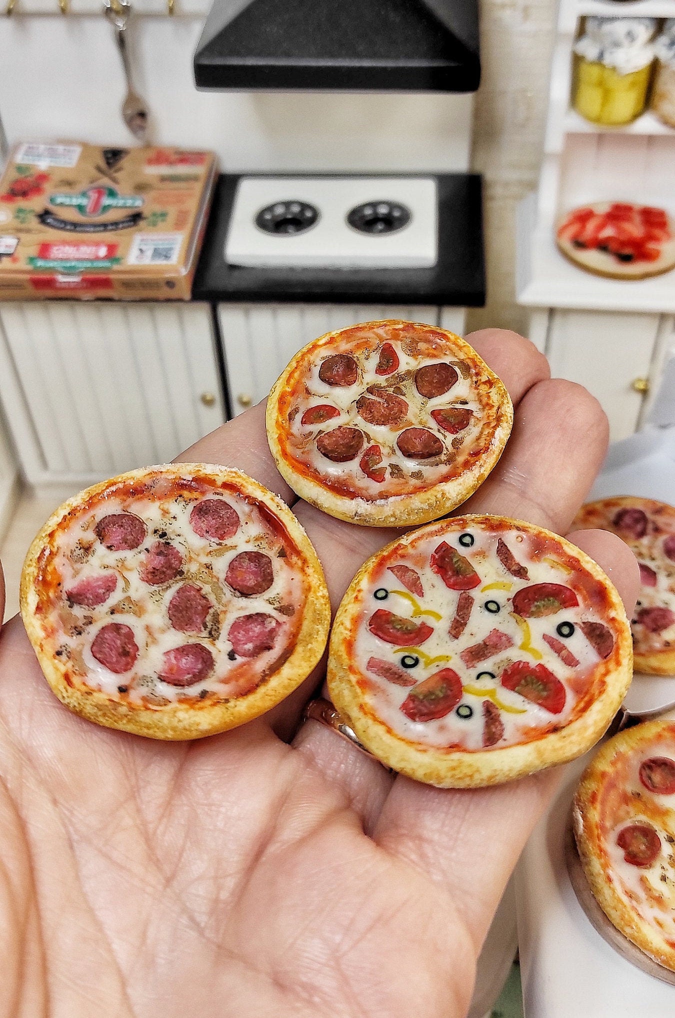 Polymer clay fast food pizza for dolls food for dolls Etsy