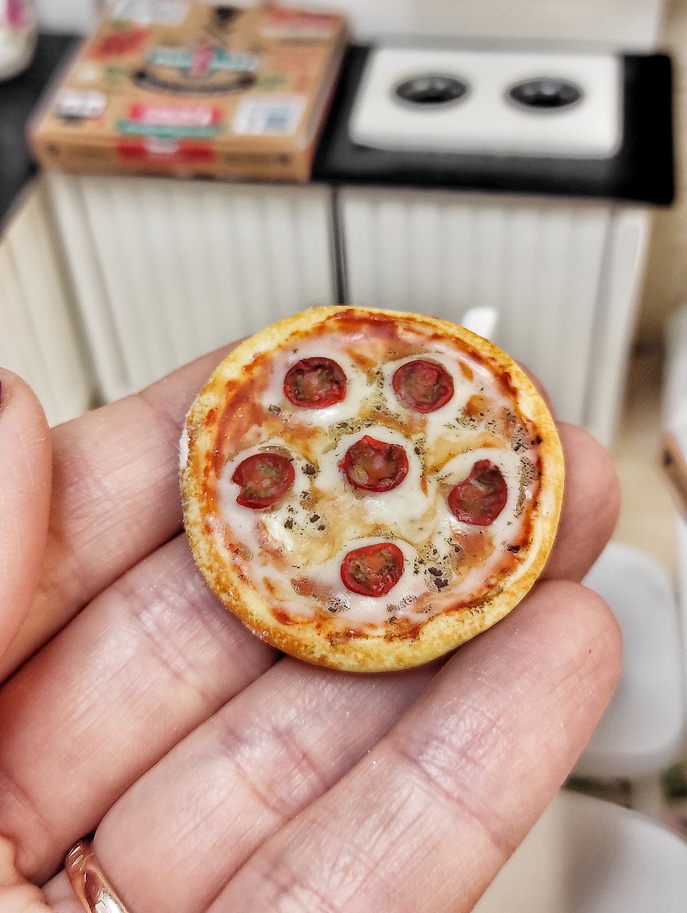 Polymer clay fast food pizza for dolls food for dolls Etsy