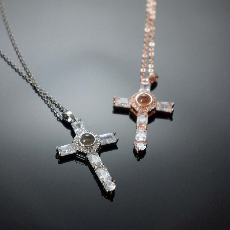 Lords Prayer Crystal Cross Necklace Crystal Cross Necklace Etsy