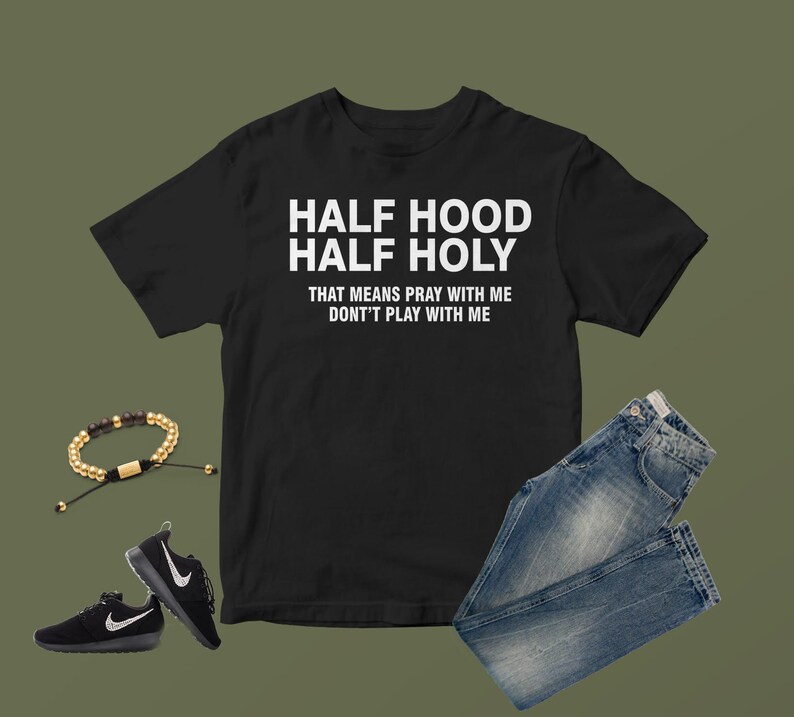 Custom Shirt Printing Custom T-Shirt Half Hood Half Holy T-Shirt| Personalized T-Shirt| Funny T-shirt Unisex Custom T-shirt