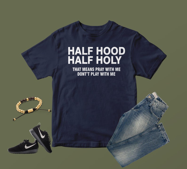 Custom Shirt Printing Custom T-Shirt Half Hood Half Holy T-Shirt| Personalized T-Shirt| Funny T-shirt Unisex Custom T-shirt