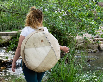 Borsa Porta Tamburo Sciamanico In Cotone - Diametro 60 Cm Con Tracolla Regolabile - Foto 9