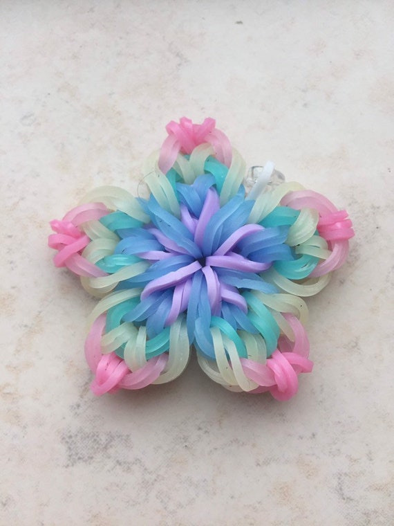 Cali Blossom Flower Rainbow Loom Keychain/charm Lanyard Etsy