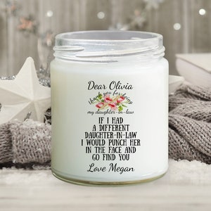 Funny Daughter-In-Law Gift From Mother-In-Law, Thank You For Being My Daughter-In-Law Candle, Personalized Birthday Present, Christmas Gift
