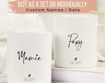 Papy Mamie Mugs for French Grandparents, Mamie Personnalisé Cadeau, Mamie Mug, Papy Cup, Announce Grossesse Mamie, First Mother's Day Gift