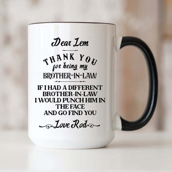 Funny Brother-In-Law Mug, Personalized Brother In Law Gift on Wedding Day from Bride, Punch In The Face Mug, Brother-In-Law Birthday Gift