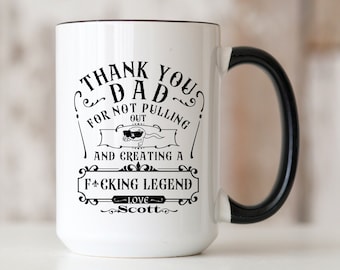 Spermamok cadeau voor vader, gepersonaliseerde beker voor vader van zoon, grappige mok met onbeleefde grap, sarcastische spermagrap op een mok voor Vaderdag, verjaardag