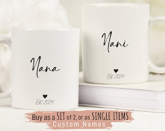 Nana and Nani Mugs, Personalized Nani Gift, Pregnancy Announcement Pakistani or Indian Grandparents Anniversary, Birthday, Mother's Day Gift