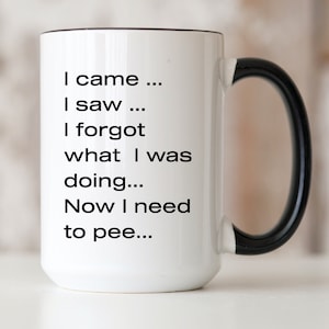 Funny Senior Citizen Mug, Hilarious Gift for Elderly Women Men, Retirement Gift, I came I saw, Great Grandparents Gift Idea, Christmas Gift