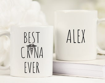 CRNA-koffiemok, gepersonaliseerde CRNA-ideeën voor verjaardagscadeau, toekomstig CRNA, cadeau verpleegkundige, beste Crna-mok voor haar, afstudeercadeau voor Crna-student
