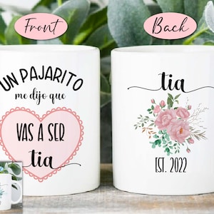 Tia-cadeau, gepersonaliseerde Tia-zwangerschapsaankondiging, mok Anuncio de Embarazo a Tia, Sorpresa Vas A Ser Tia, Regalos Personalizados Para Tia