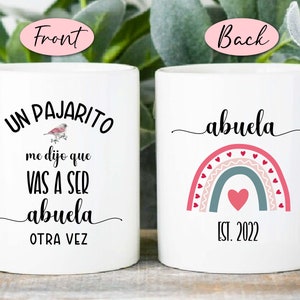Vas A Ser Abuela Otra Vez Mug, Spanish Pregnancy Announcement, Un Pajarito Me Dijo Que, Abuela Est 2024, Regalos Para Abuela, Baby Reveal
