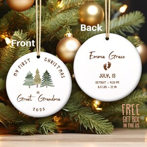 Great Grandma Gift, Personalized Ornament for Great Grandma, First Time Great Granny Christmas Ornament 2025, Great Nani Ornament Keepdsake