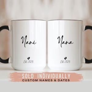 Nana and Nani Mugs, Personalized Nani Nana Punjabi Baby Announcement, Gift for Indian Grandparents, Custom Mother's Day Gift, Birthday Idea