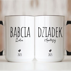 Babcia Dziadek Mugs, Personalized New Grandparents Gift, Pregnancy Announcement to Polish Parents, Babcia Dziadek Gift Christmas Baby Reveal