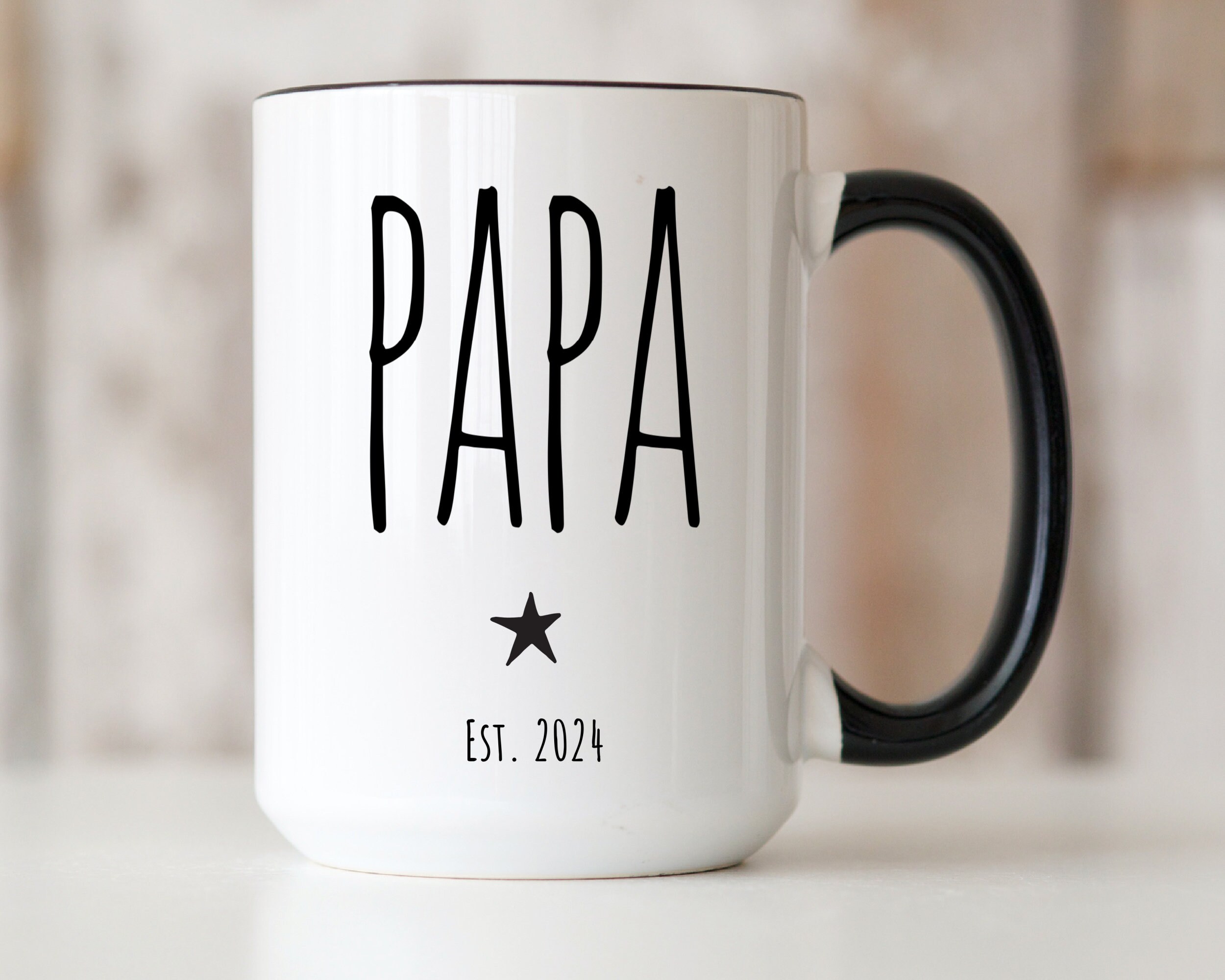 Papa Mug, Personalized Pregnancy Reveal, Papa To Be Est 2025, New Baby Announcement, First Time Papa Birthday Gift, Papa Father's Day Gift