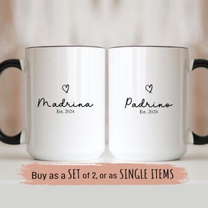 Regalo Madrina Padrino, Tazas Personalizadas para Padrinos, Propuesta de Bautizo, Madrina Est 2024, Taza Madrina, Regalo de Navidad Padrinos Españoles