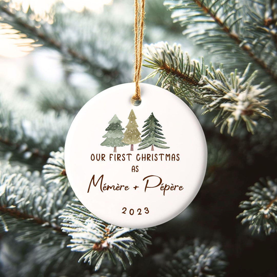 New Memere Pepere Gift, Personalized French Grandparents Ornament ...