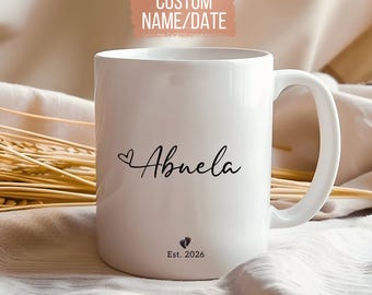 Personalized Pregnancy Reveal to Abuela Mug, Baby Announcement to New Spanish Grandmother, First Time Abuelita Gift, Baby Shower Idea