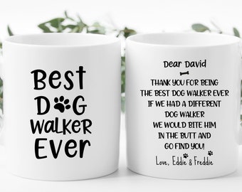 Dog Walker Gift, Personalized Thank You Gift from The Dog, Best Dog Walker Mug, Funny Christmas Gift Idea for Dog Walker, Birthday Gift