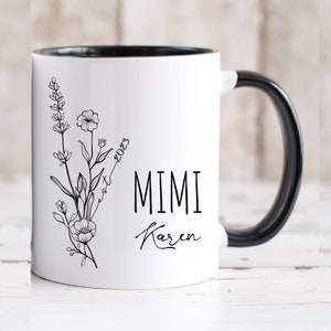 Neue Mimi-Tasse, personalisierte Schwangerschaft enthüllen für Mimi bald, Babypartygeschenk für Mimi, Babymitteilung, Großelterntag, Weihnachtsgeschenk