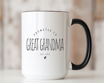 Great Grandma Mug, Promoted to Great Grandma, Personalized Pregnancy Announcement, First Time Great Grandma, Baby Reveal, Mother's Day Gift