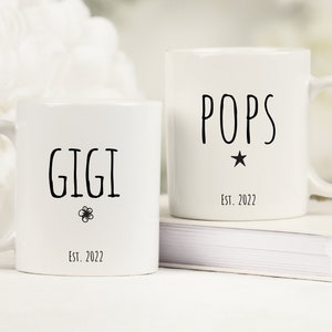 Gigi and Pops Mug Set, Personalized New Grandparents Gift, Pregnancy Announcement Matching Cups, First Time Gigi  Pop Gift, Baby Reveal Mugs