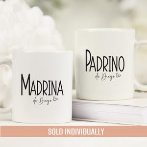 Tazas Madrina Padrino, Propuesta Padrinos Personalizada, Regalo Para Padrinos, Propuesta de Bautizo, Propuesta Padrinos Españoles, Taza Madrina