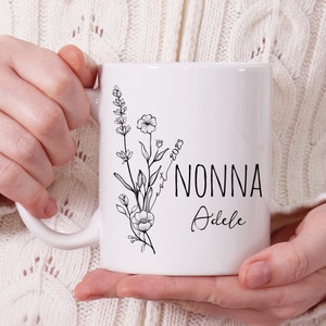 Personalized Nonna Mug, Pregnancy Announcement Grandma, Est. 2023, Custom Name Mug, Cute Nonna Gift, Nonna Baby Reveal Gift For New Grandma