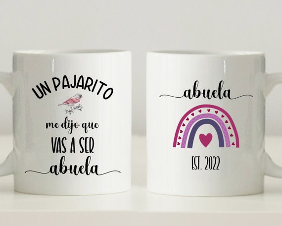 Personalized Vas A Ser Abuela Mug Spanish Pregnancy Announcement Spanish  Baby Re