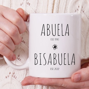 Caneca Bisabuela, Anúncio de Gravidez Personalizado, Presente Bisabuela Espanhol, Regalo Para Bisabuela Personalizado, Anuncio De Embarazo Taza