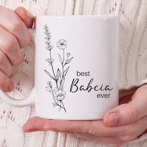 Babcia Mug, Personalized Babcia Gift, Polish Grandma Gift, Surprise Pregnancy Reveal, Best Babcia Ever, Birthday Gift, Mother&#39;s Day Present