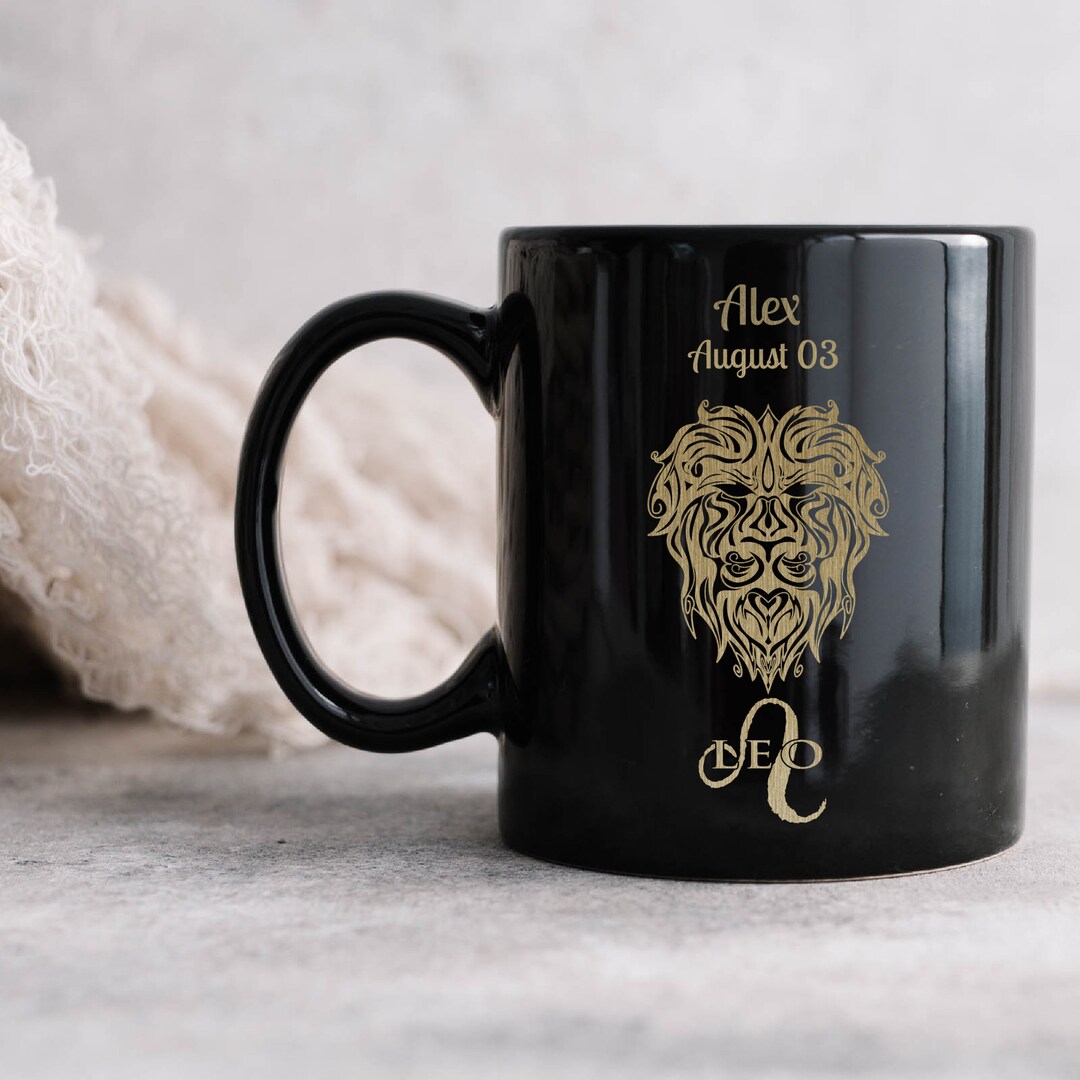 Leo Coffee Mug Personalized Birthday Gift for Men Horoscope Etsy