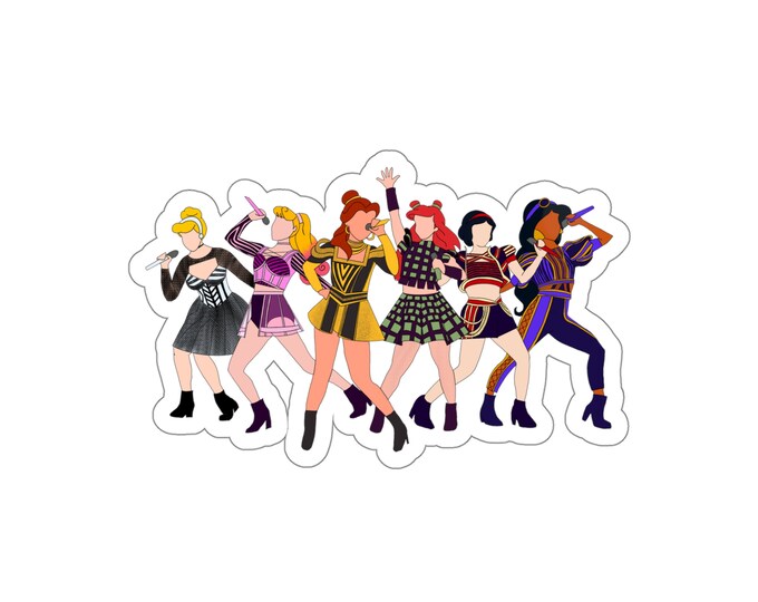 SIX Princesses Sticker - SIX the Musical - Broadway - Disney Princess ...