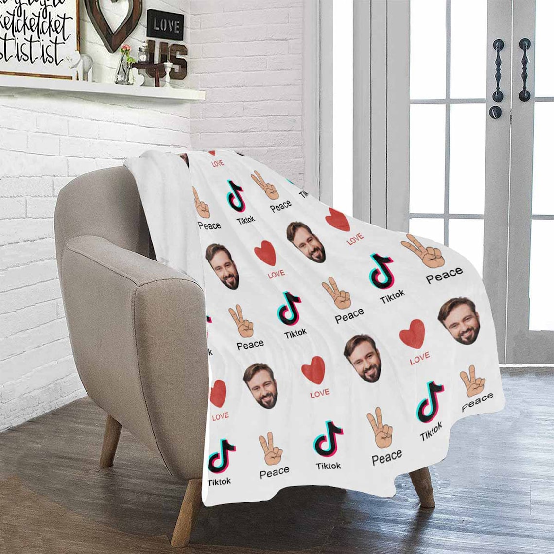 Custom Tiktok blanket custom face blanket funny design Etsy
