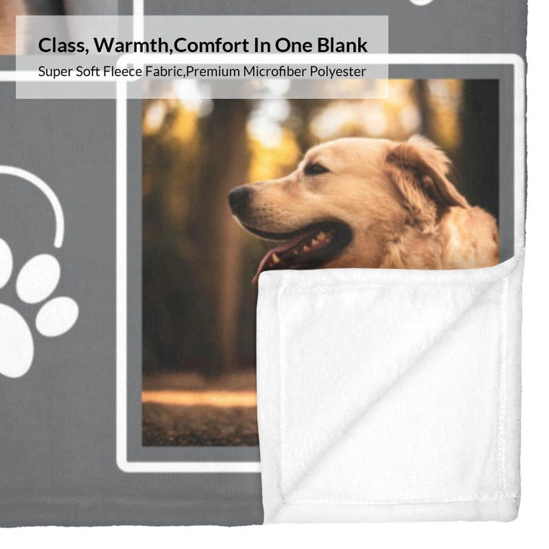 Personalized Pets Photo Memorial Blankets: Custom Dog/Cat Collage Gift, Pet Memorial Blanket Bild 13