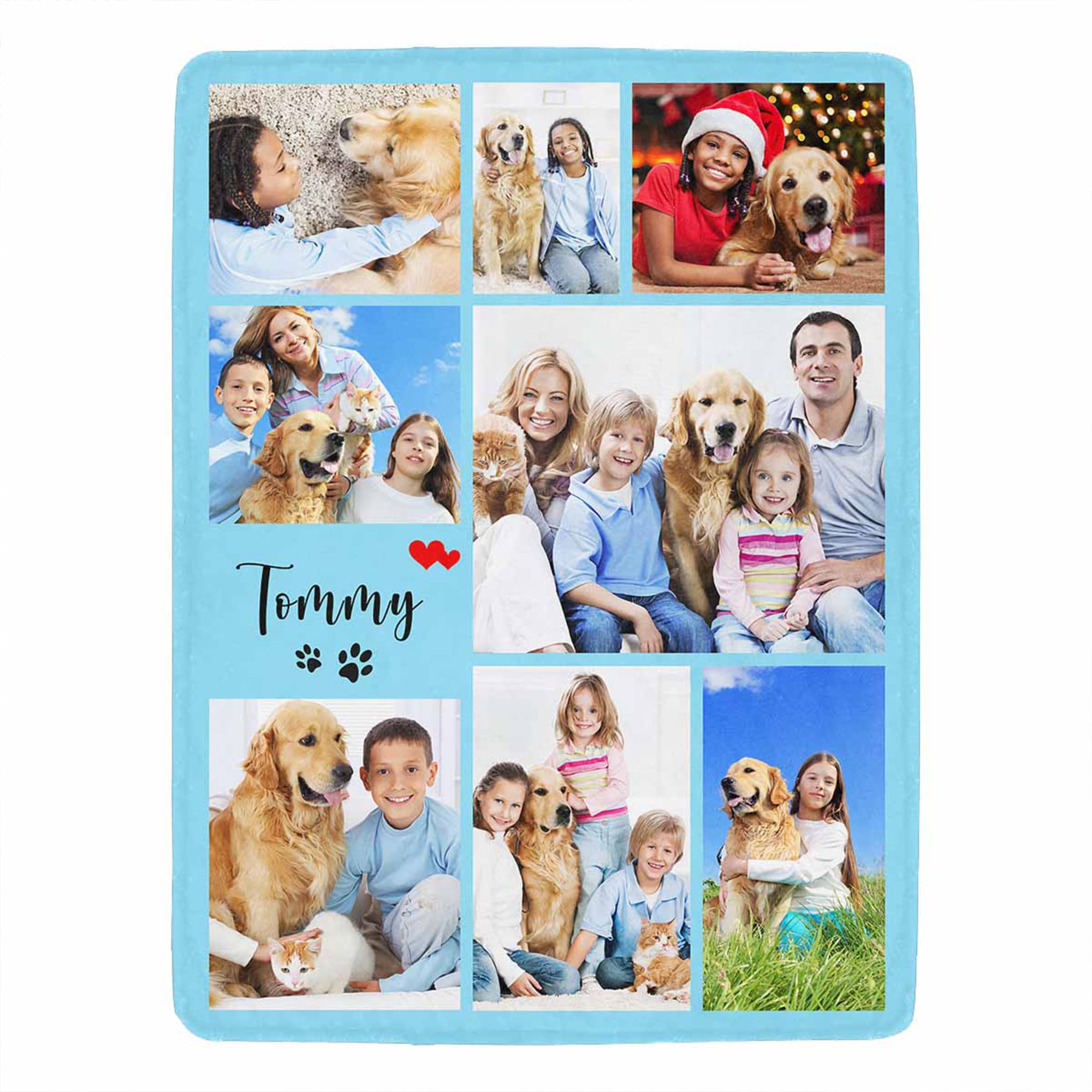 Custom Photo Collage Blanket Customize Text Fleece Blanket Etsy