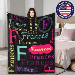 Custom Name Blanket for Boy girl,Personalized Kids Name Blankets,Baby Blankets,Birthday/Christmas/Milestone Gifts for Baby,Boy,Girl,Newborns