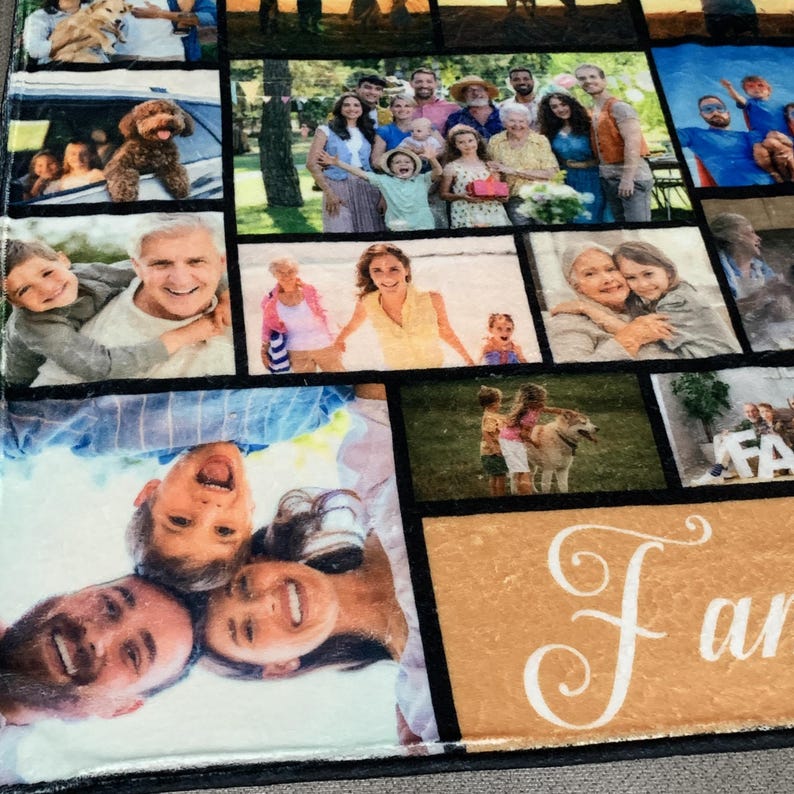 Custom Photo Blanket Collage, Personalized Picture Blanket, Wedding Anniversary Gift, Christmas Gifts image 15