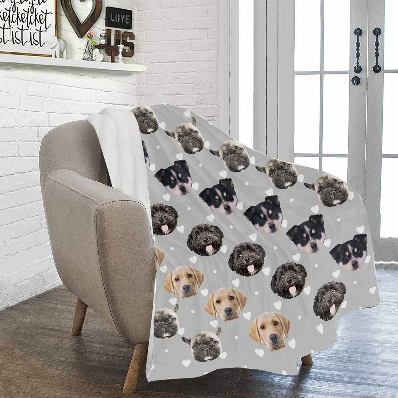 Custom pet face Photo blanket Personalized cat dog Blanket Etsy