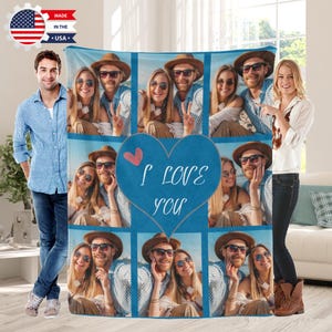 Custom Photo Blanket Collage, Personalized Picture Blanket, Wedding Anniversary Gift, Christmas Gifts image 8