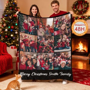 Custom Photo Blanket Collage, Personalized Picture Blanket, Wedding Anniversary Gift, Christmas Gifts image 11