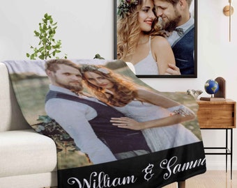 Wedding Photo Blankets, Memorable Couples Picture Blankets, Love Story Throws, Engagement Gifts for Friends, Anniversary Gifts for Parents